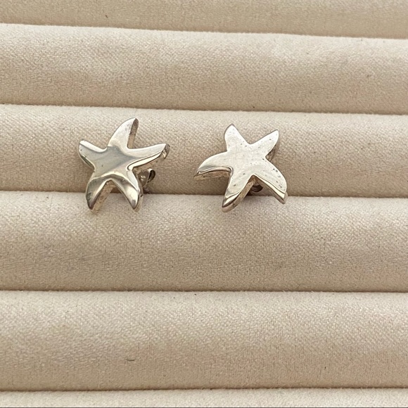 Sterling Silver Starfish Earrings - Picture 5 of 12